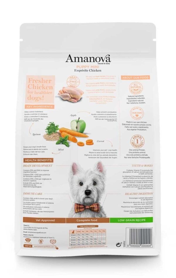 Amanova Dry Puppy Mini Exquisite Chicken - 2kg - Image 2