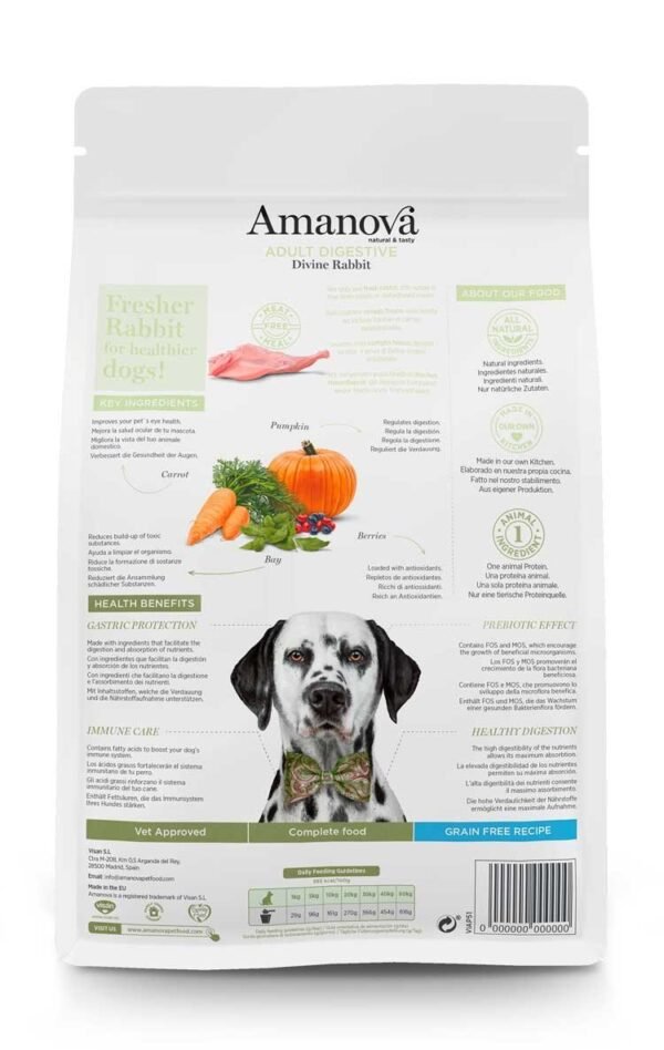 Amanova Grain Free Adult Dog Digestive Divine Rabbit 10kg - Image 2