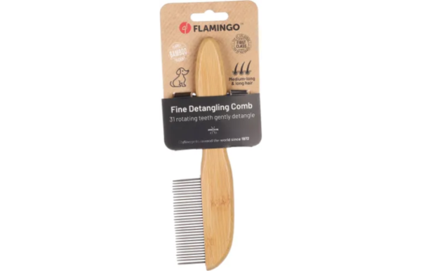 Flamingo Fine Detangling Rotating 31 Pins Dog Comb - Image 2